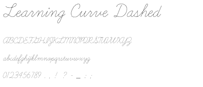 Learning Curve Dashed font